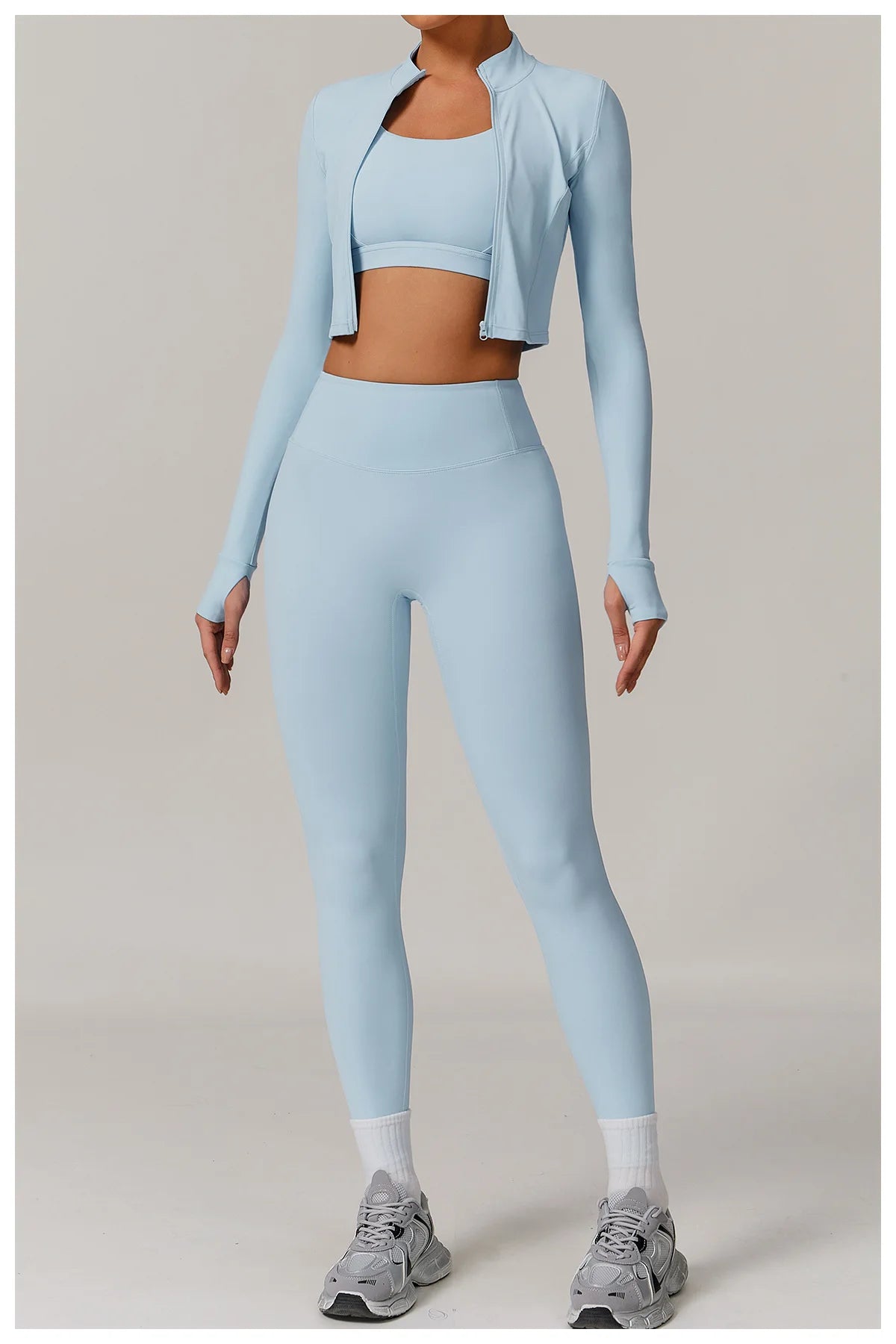3-Piece Tracksuit Set — Nylon & Spandex