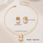 Gold Heart Necklace & Earrings Set