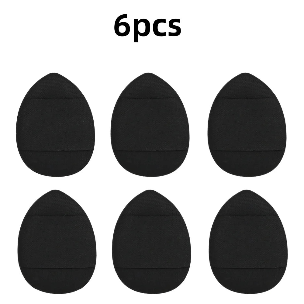 Mini finger puff sponge set in black, 6 pieces