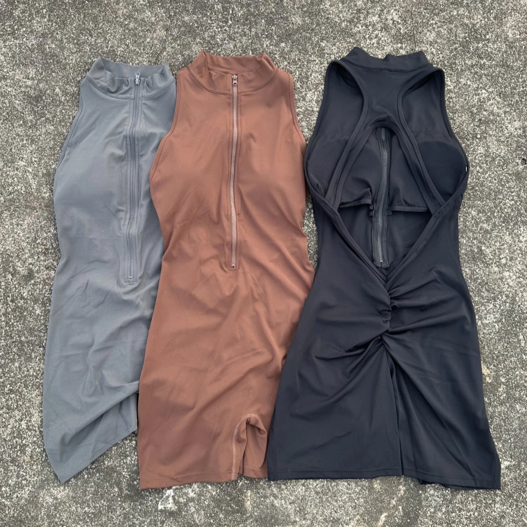 Scrunch Waist Yoga Jumpsuit — Nylon & Spandex