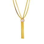 2-Layer Pearl Tassel Clavicle Necklace — 316L Stainless Steel