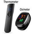 Non-Contact Infrared Thermometer & Finger Blood Oxygen Oximeter — LED Display