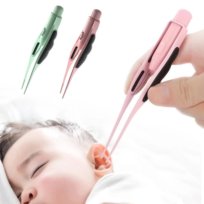 LED Ear Wax Removal Tweezers — Anti-Skid Earwax Cleaning Tool with Light