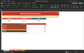 Finance dashboard spreadsheet with revenue and expense summary bars and totals