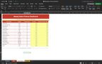 Finance dashboard spreadsheet with detailed expense table in rows and columns