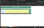 Business finance tracker sheet with income categories and monthly column table