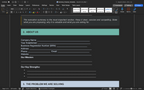 Business proposal template section: Executive Summary, About Us, and key fields