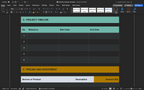 Business proposal template Project Timeline table and Pricing and Investment header