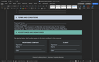 Business proposal template Terms and Conditions and Acceptance and Signatures fields