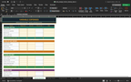 Budget planner spreadsheet with variable expenses categories and monthly columns