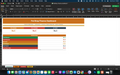 Finance dashboard spreadsheet with summary bars and totals table
