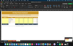 Finance dashboard spreadsheet with mid-page table and summary section
