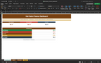 Excel finance dashboard with full summary bar chart for revenue and expenses