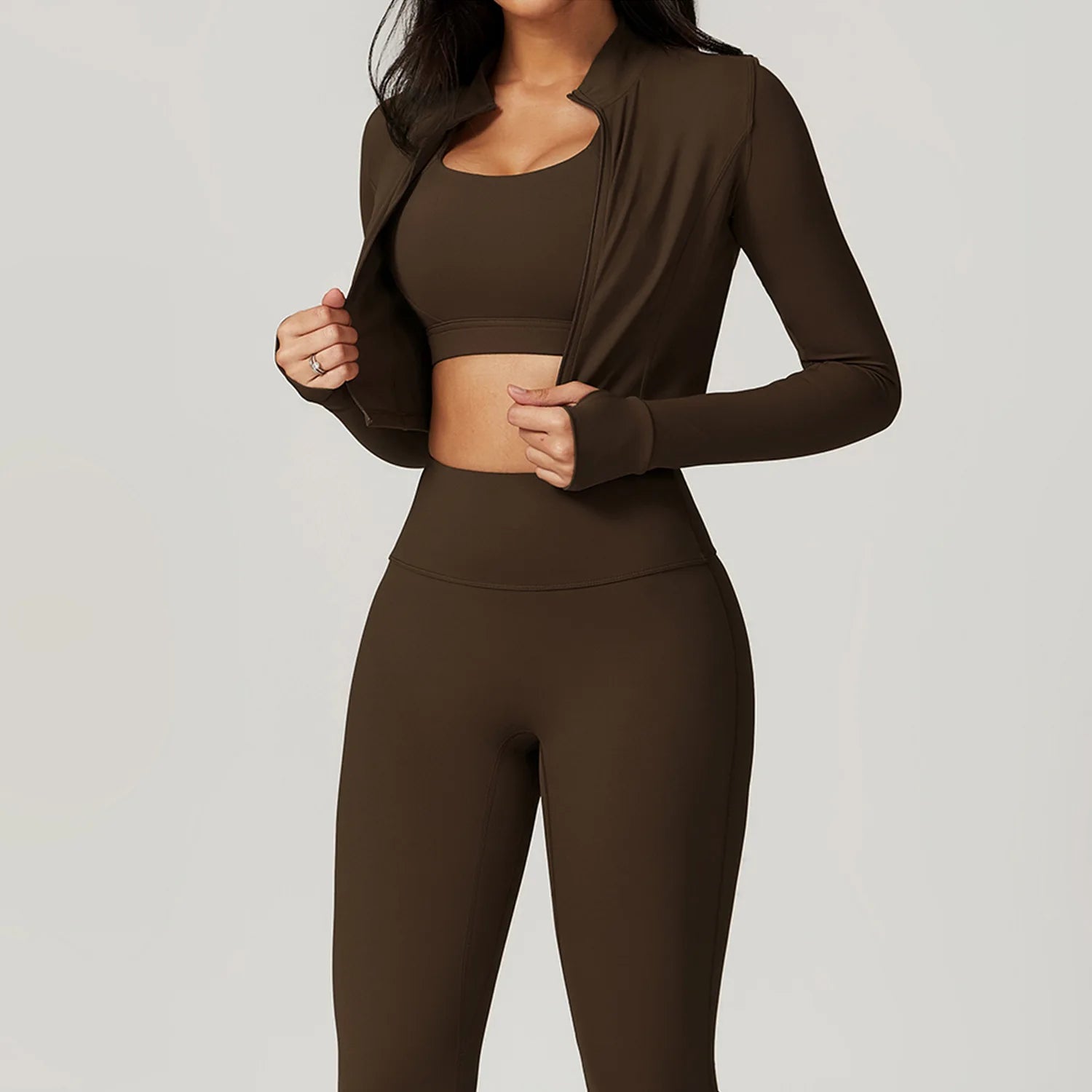 3-Piece Tracksuit Set — Nylon & Spandex