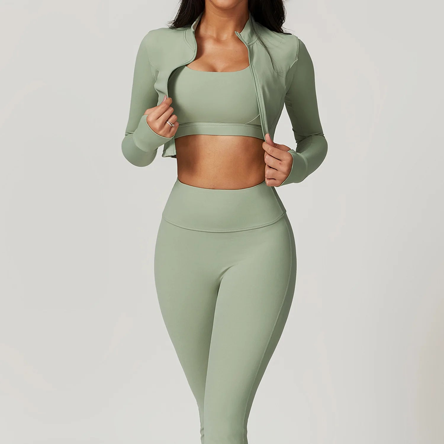 3-Piece Tracksuit Set — Nylon & Spandex