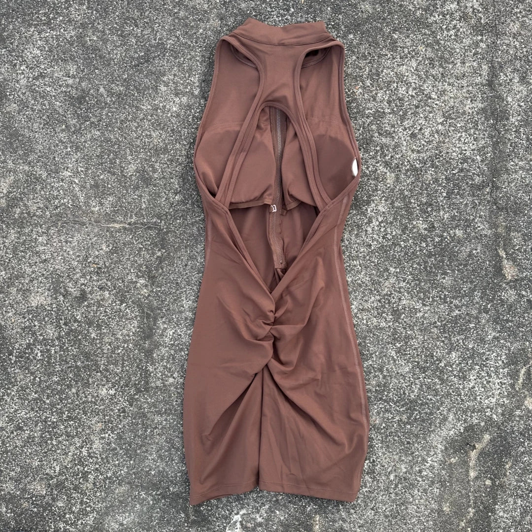 Scrunch Waist Yoga Jumpsuit — Nylon & Spandex