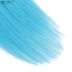 Synthetic braiding hair strands, light blue, long loose strands