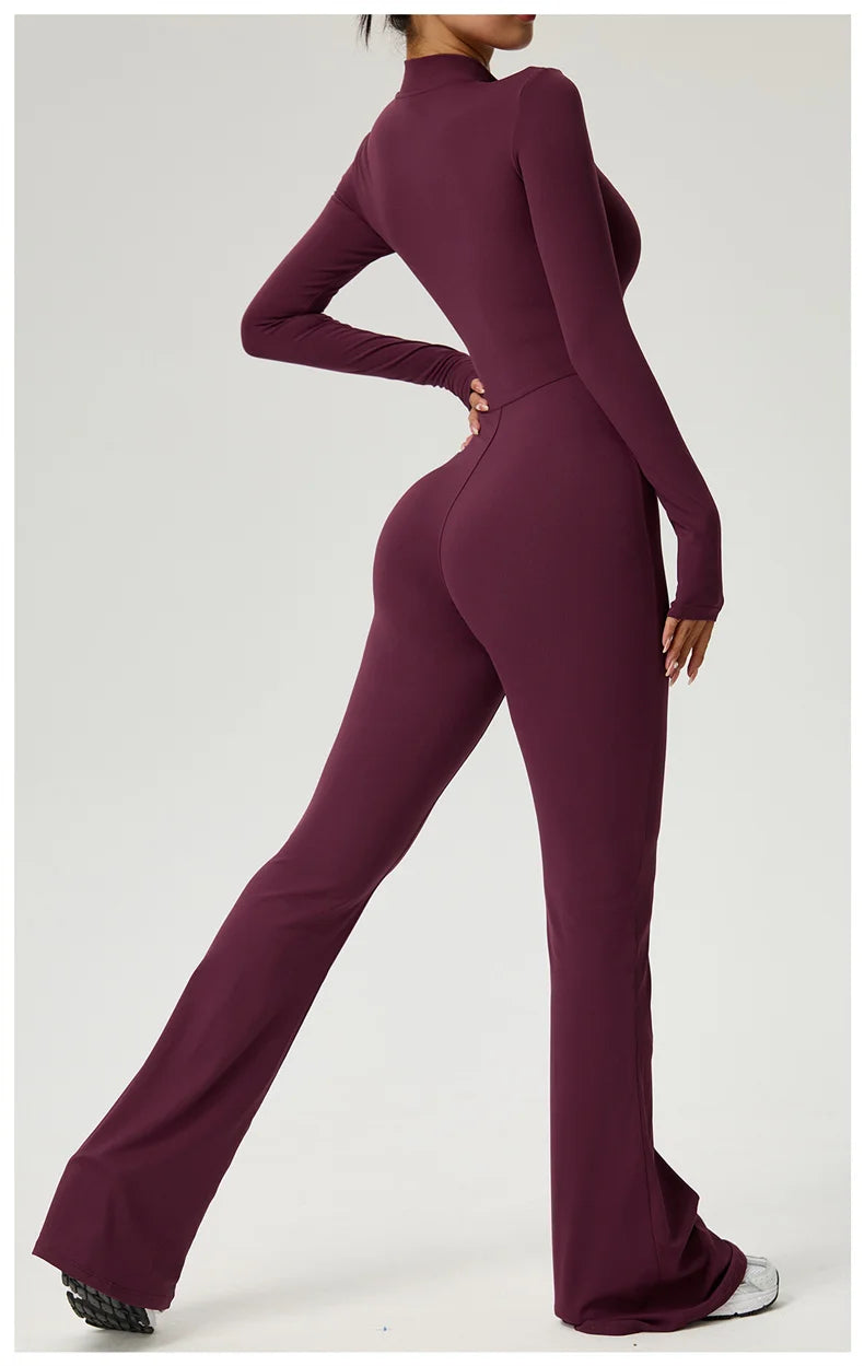 Long Sleeve Fitness Jumpsuit — Polyamide & Elastane