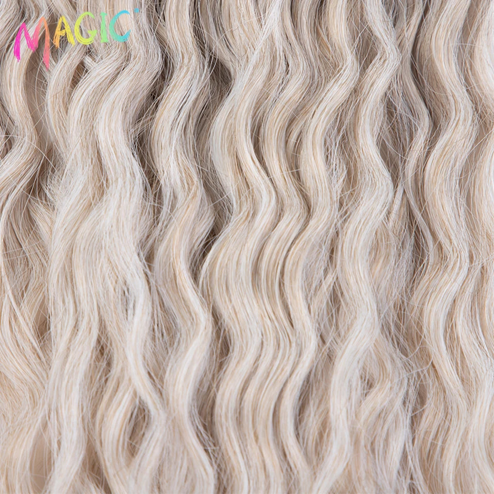 Synthetic ombre water-wave crochet braids, creamy blonde waves