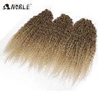 Water-wave crochet braid bundle with medium brown top and lighter ombre ends