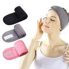Yoga face wash headband set: dark, gray, and pink bands shown rolled with white center label