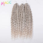Synthetic ombre water-wave crochet braids set, light gray