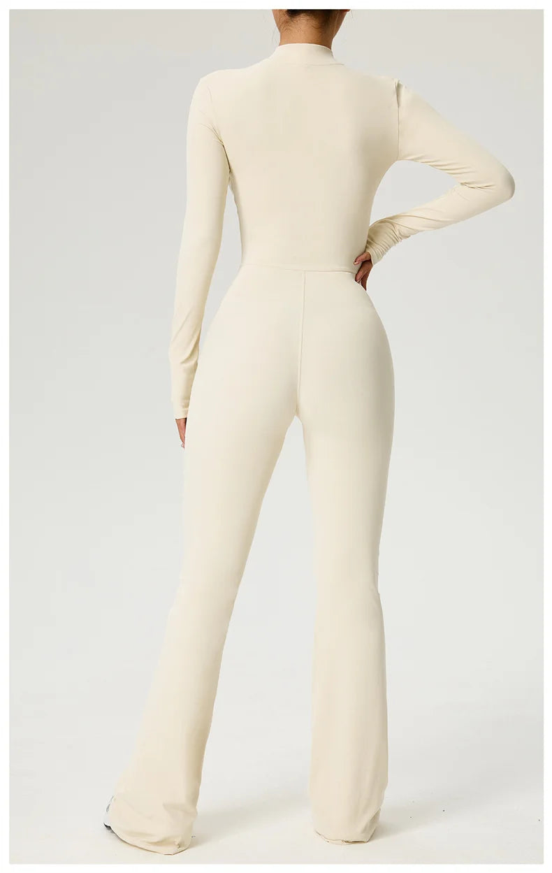 Long Sleeve Fitness Jumpsuit — Polyamide & Elastane