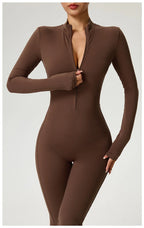 Long Sleeve Fitness Jumpsuit — Polyamide & Elastane