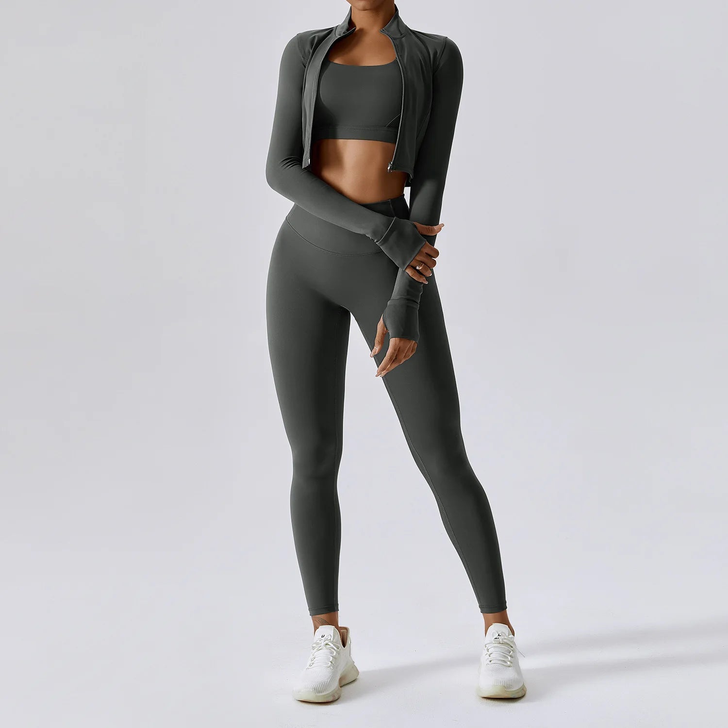3-Piece Tracksuit Set — Nylon & Spandex