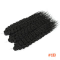 22-inch curl crochet hair extension strand bundle in black, water-wave curls