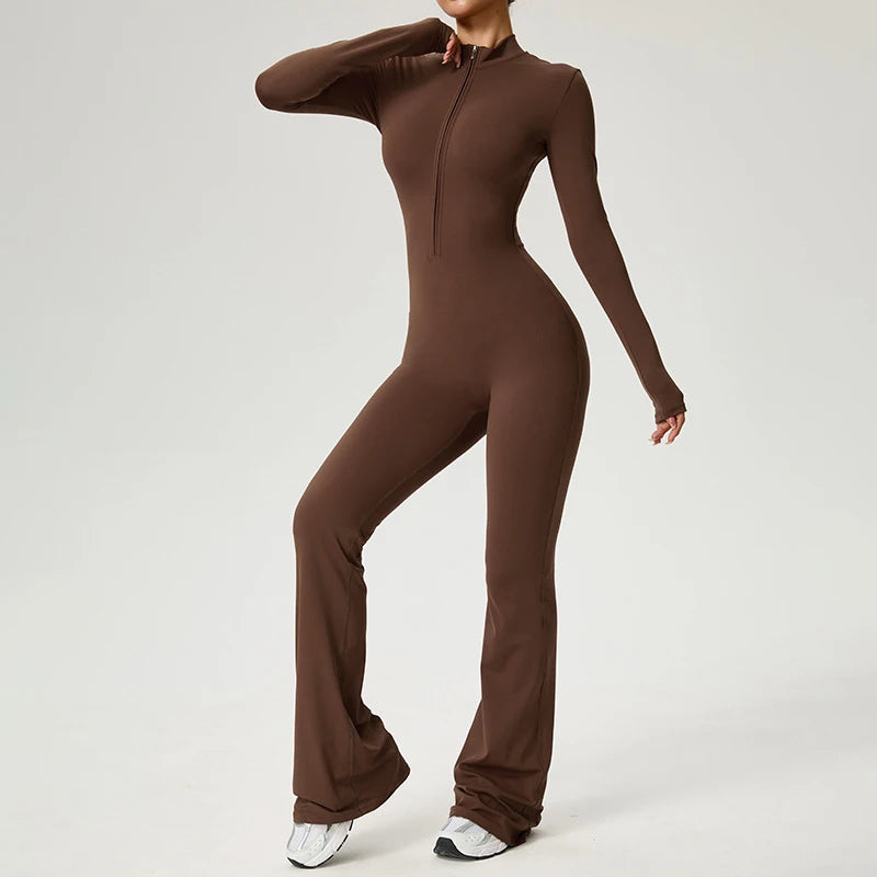 Long Sleeve Fitness Jumpsuit — Polyamide & Elastane