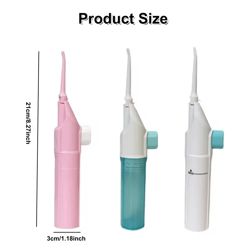 Portable High-Pressure Oral Irrigator — Manual Water Flosser for Teeth Cleaning