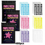 480 star-shaped acne patch sheets and sealed packages in black and star colors
