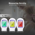Non-Contact Infrared Forehead Thermometer — LED Display, Baby & Adult
